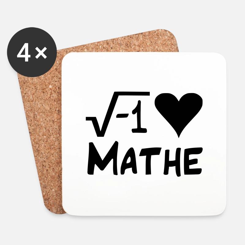 I love MATHE - Untersetzer (4er-Set) - Weiß