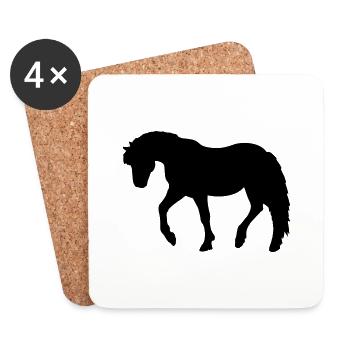 Poney - Dessous de verre (lot de 4) - blanc - Devant