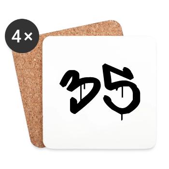 Tag : 35 - Untersetzer (4er-Set) - Weiß - Vorne