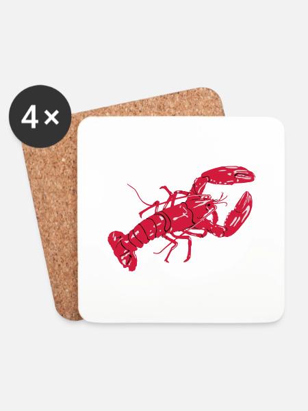 LobsterColoredTee - Coasters (set of 4) - white