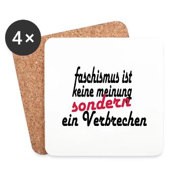 fascism is not an opinion - Coasters (set of 4) - white - Front
