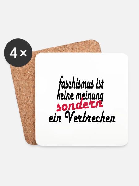 faschismus ist keine Meinung - Untersetzer (4er-Set) - Weiß