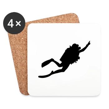 diver - Coasters (set of 4) - white - Front