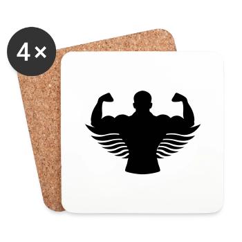 body building angel - Untersetzer (4er-Set) - Weiß - Vorne