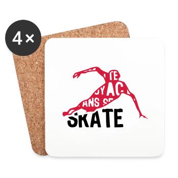 speed skating skating text 204 words - Coasters (set of 4) - white - Front