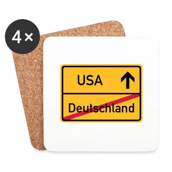ortsschild_usa__f3 - Untersetzer (4er-Set) - Weiß - Vorne