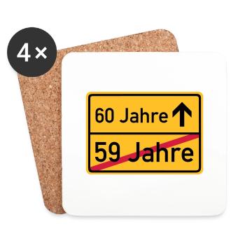 ortsschild_59__jahre__f3 - Coasters (set of 4) - white - Front