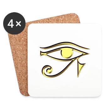 Eye of Horus / udjat - right eye - sun eye / - Dessous de verre (lot de 4) - blanc - Devant
