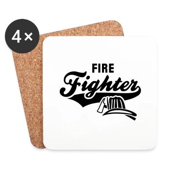 Firefighter - Untersetzer (4er-Set) - Weiß - Vorne