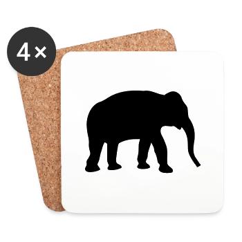 elephant_silhouette_c1 - Untersetzer (4er-Set) - Weiß - Vorne