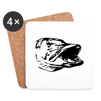 Brochet - Dessous de verre (lot de 4) - blanc - Devant