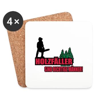 holzfäller - Untersetzer (4er-Set) - Weiß - Vorne