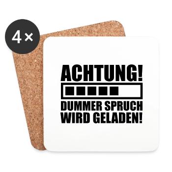 achtung_dummer_spruch_wird_geladen_f1 - Untersetzer (4er-Set) - Weiß - Vorne