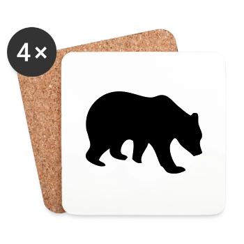 teddy bear figure tragen sopportare - Coasters (set of 4) - white - Front