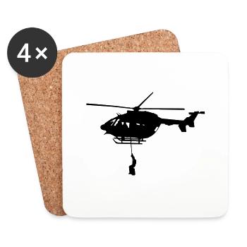 Dragon helicopter rescue - Coasters (set of 4) - white - Front