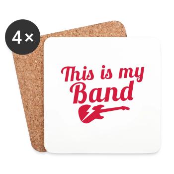 Das ist meine Band mit E-Gitarre - Untersetzer (4er-Set) - Weiß - Vorne