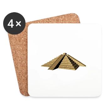 mayan pyramid gold - Coasters (set of 4) - white - Front