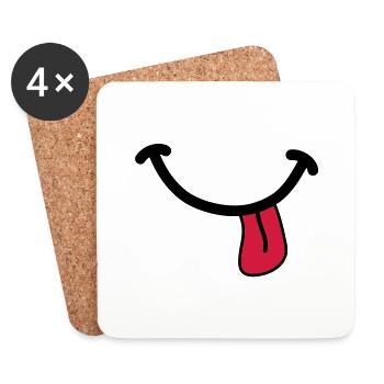 SMILEY - Coasters (set of 4) - white - Front