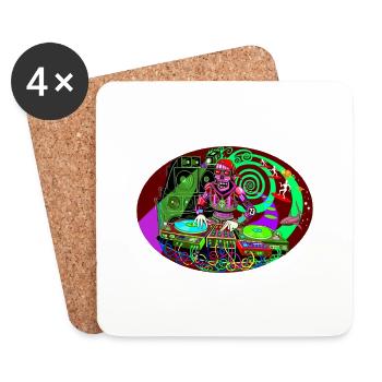 metalshark01 - Dessous de verre (lot de 4) - blanc - Devant