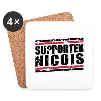 Supporter Nicois vintage - Dessous de verre (lot de 4) - blanc - Devant