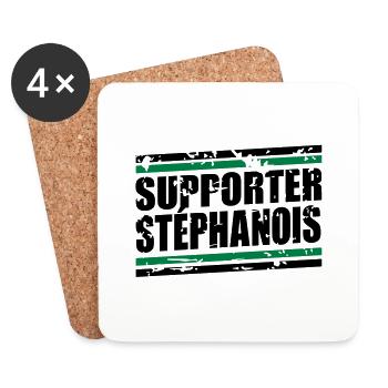 Supporter Stéphanois vintage - Dessous de verre (lot de 4) - blanc - Devant