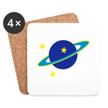 Saturn - Untersetzer (4er-Set) - Weiß - Vorne