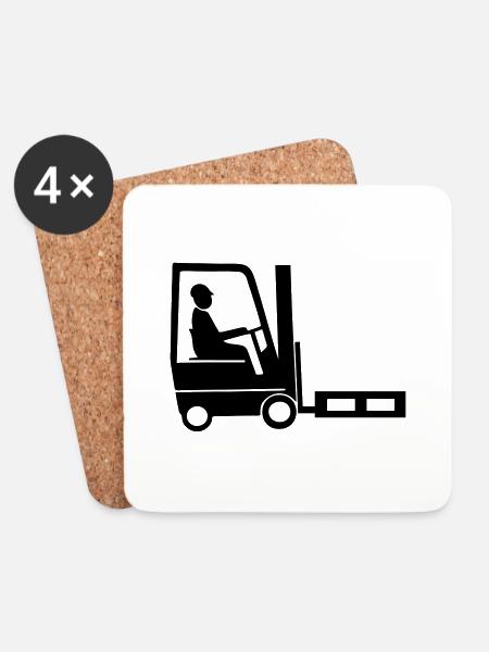 staplerfahrer - Untersetzer (4er-Set) - Weiß