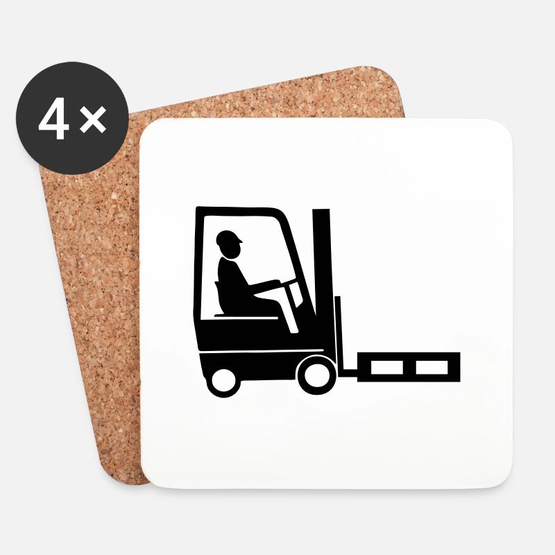 staplerfahrer - Untersetzer (4er-Set) - Weiß