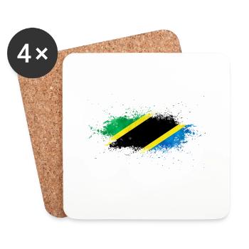 Tanzania - Dessous de verre (lot de 4) - blanc - Devant