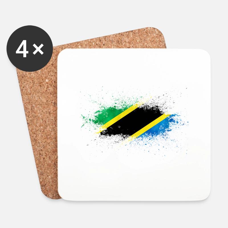 Tanzania - Untersetzer (4er-Set) - Weiß