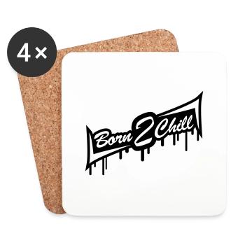 Born 2 Chill - Untersetzer (4er-Set) - Weiß - Vorne