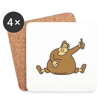 Fat Drunken Man - Untersetzer (4er-Set) - Weiß - Vorne