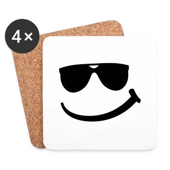 cool_smily_f1 - Untersetzer (4er-Set) - Weiß - Vorne
