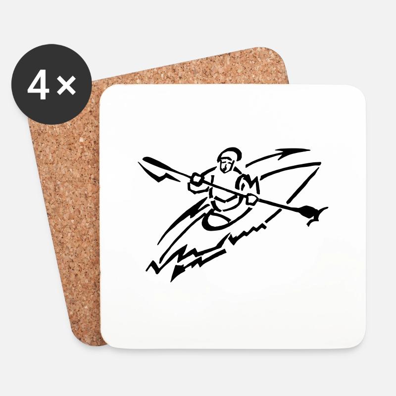 Kanu-AG-Logo - Untersetzer (4er-Set) - Weiß