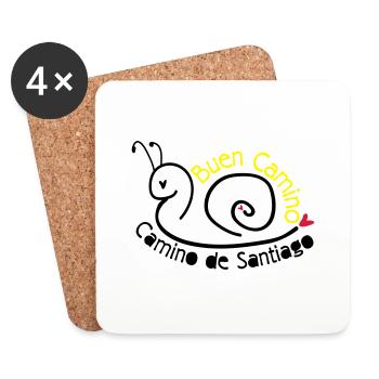 Camino de Santiago Schnecke - Untersetzer (4er-Set) - Weiß - Vorne