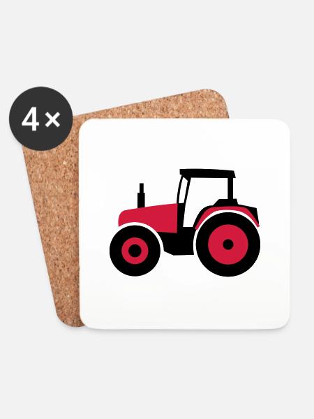Traktor | Tractor - Untersetzer (4er-Set) - Weiß