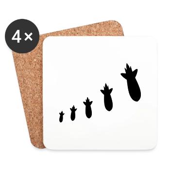 Bombs - Dessous de verre (lot de 4) - blanc - Devant