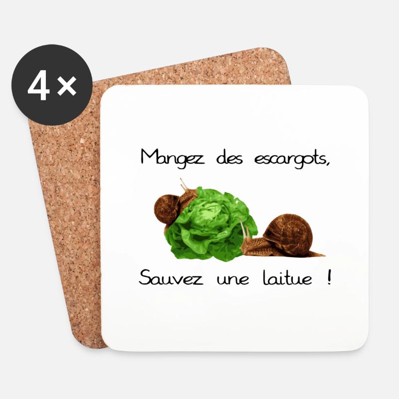 Snails - Coasters (set of 4) - white