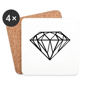 diamant - Untersetzer (4er-Set) - Weiß - Vorne