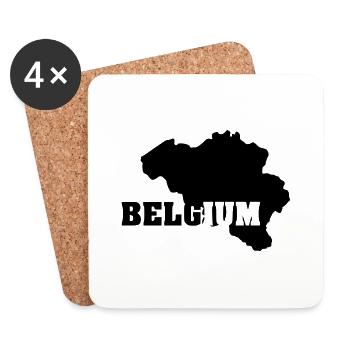 Belgien - Dessous de verre (lot de 4) - blanc - Devant
