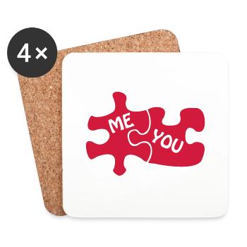 puzzle2 - Dessous de verre (lot de 4) - blanc - Devant