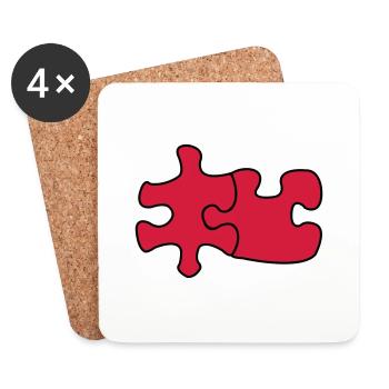 puzzle1 - Dessous de verre (lot de 4) - blanc - Devant