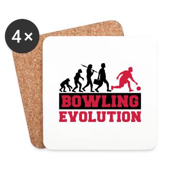 Bowling Evolution - Untersetzer (4er-Set) - Weiß - Vorne