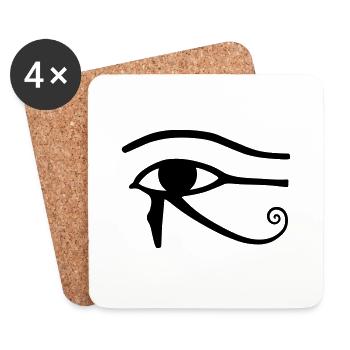 oeil d'horus Horus egypt retro vintage symbol - Dessous de verre (lot de 4) - blanc - Devant