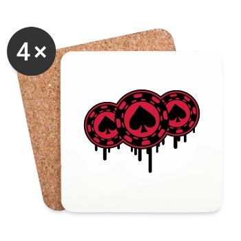 poker_chips_gr2 - Dessous de verre (lot de 4) - blanc - Devant