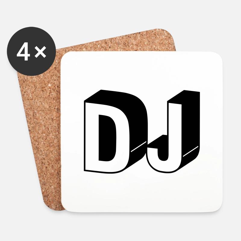 DJ - Untersetzer (4er-Set) - Weiß