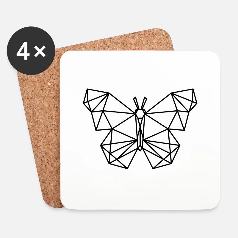 Schmetterling - Untersetzer (4er-Set) - Weiß