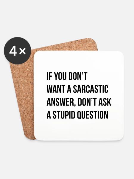 sarcastic comment - Coasters (set of 4) - white