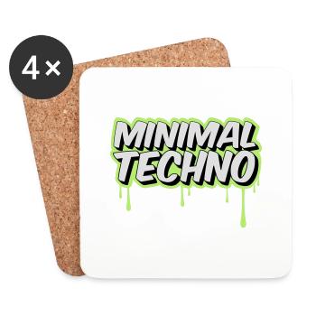 MINIMAL TECHNO - Coasters (set of 4) - white - Front