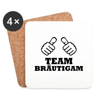 Team Bräutigam - Untersetzer (4er-Set) - Weiß - Vorne